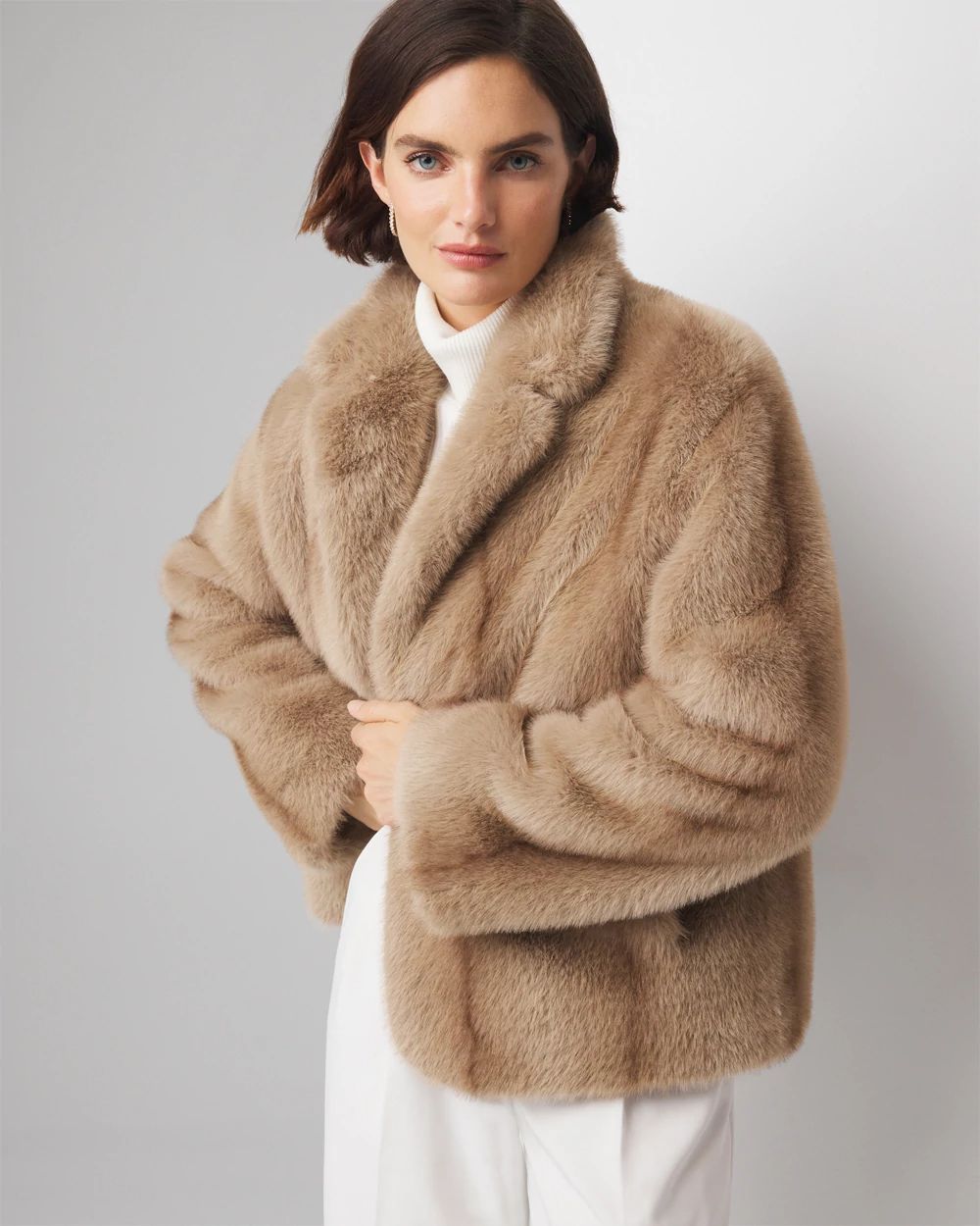 Womens black faux fur coat cheap